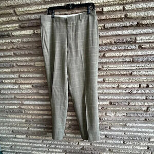 Polo Ralph Lauren Men’s Brown Plaid Mohair Wool Blend Slacks Size 34 Waist